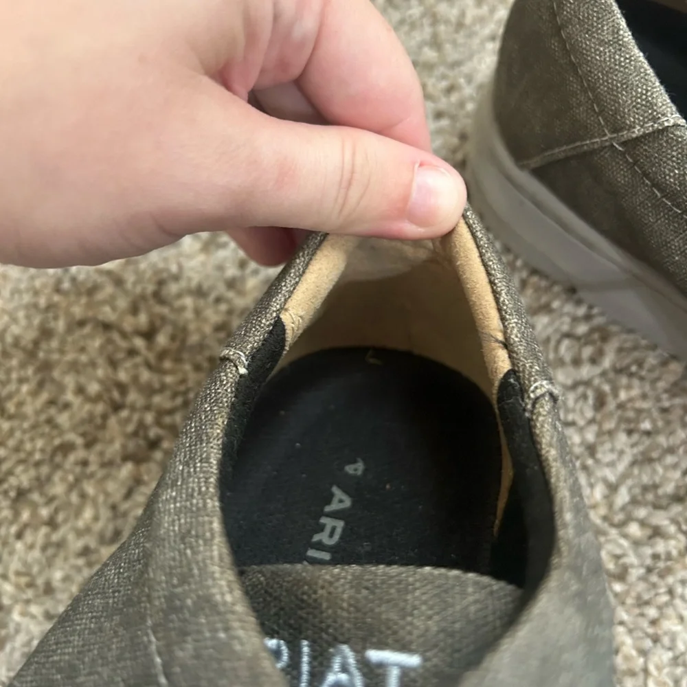 Ariat Men's Hilo Stretch Charcoal Canvas Sneaker Loafer Size 8.5D Outdoor Casual